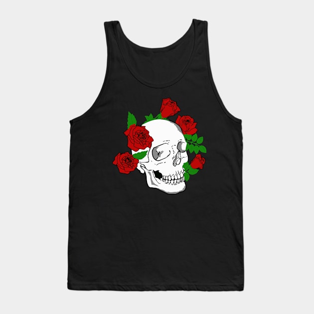 SKULL HEAD ROSES UNISEX Tank Top by Proadvance